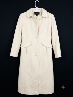 London Fog Women's Cream Single-Breasted Coat